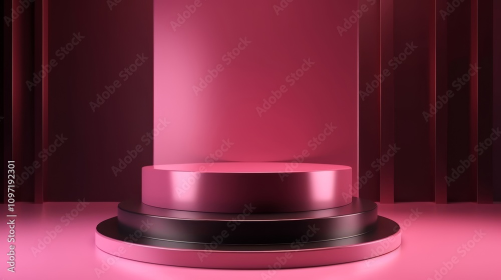 A futuristic podium is illuminated by neon lights in a black and white setting. A Monochrome ?reation. Generative AI A futuristic podium is illuminated by neon lights in a black and white setting. A Monochrome ?reation. Generative AI