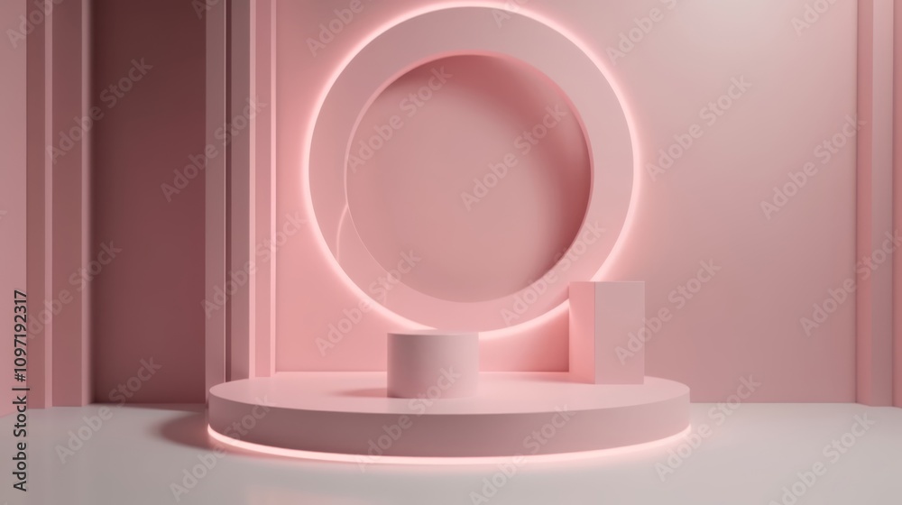 A futuristic podium is illuminated by neon lights in a black and white setting. A Monochrome ?reation. Generative AI A futuristic podium is illuminated by neon lights in a black and white setting. A Monochrome ?reation. Generative AI