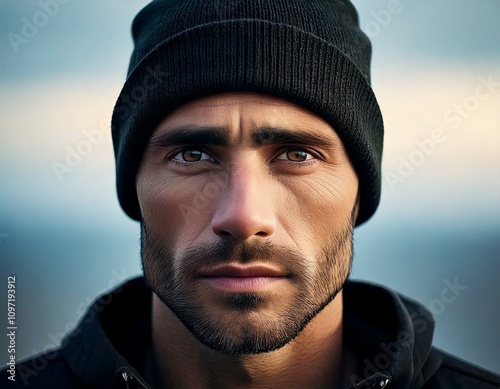 tough guy wearing a black hat