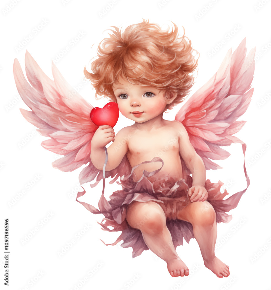 Image of cupid with arrows and bow, bringing love. Image of cupid with arrows and bow, bringing love.