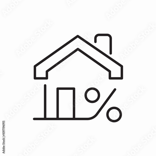 home sale percente icon sign vector