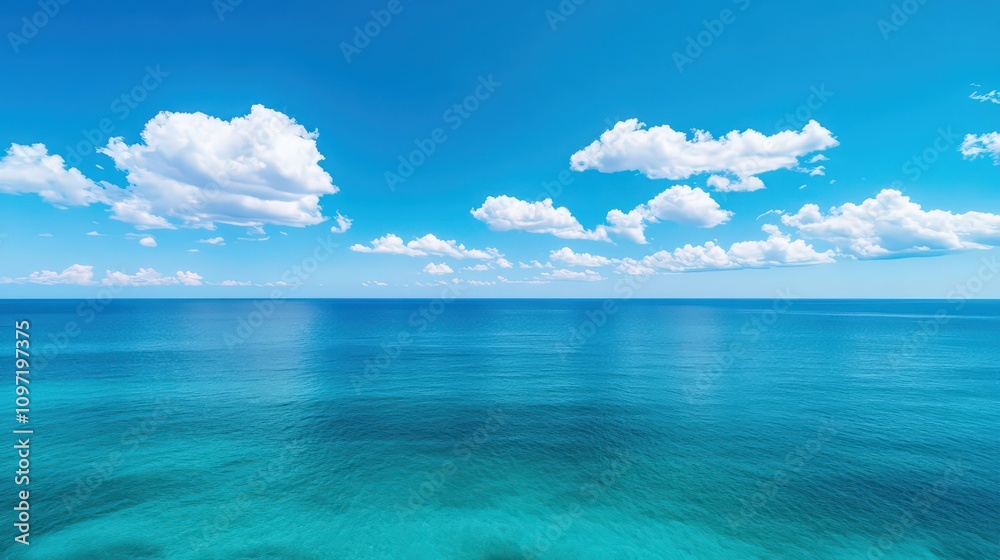 The sky is blue and the ocean is calm
