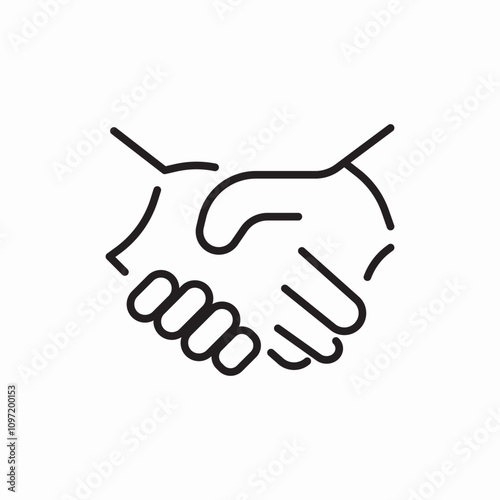 meeting hand shake icon sign vector
