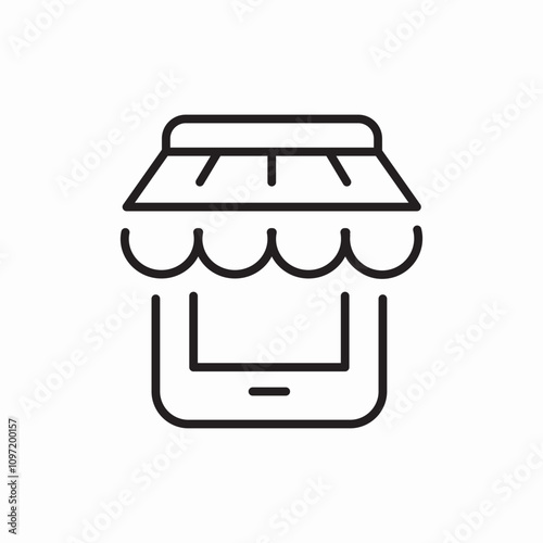 mini shop store icon sign vector