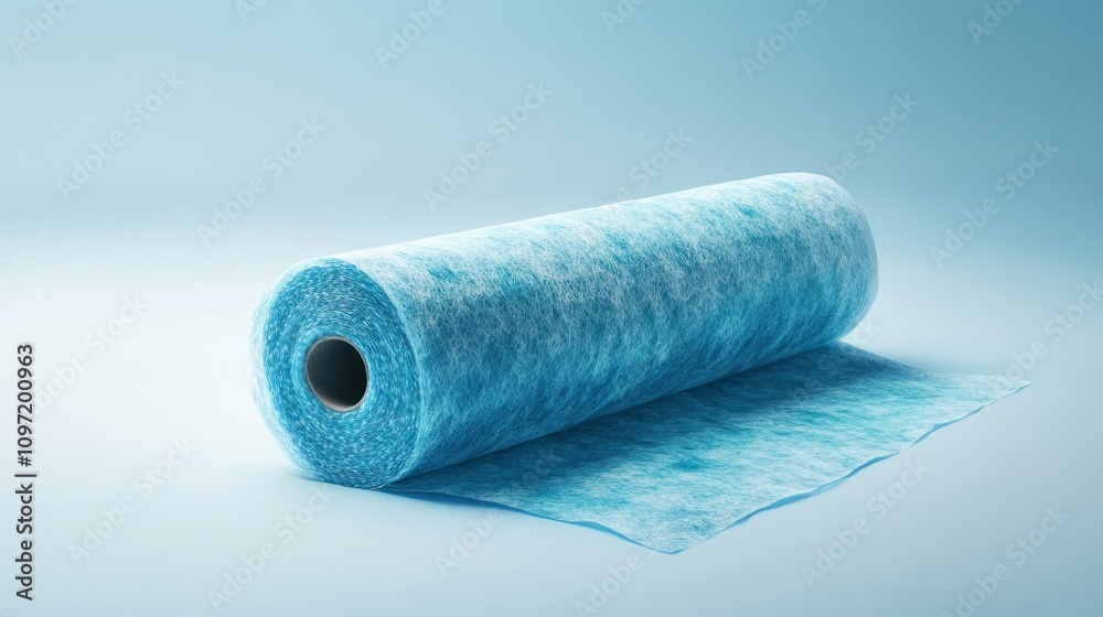 A roll of light blue non woven fabric material A roll of light blue non woven fabric material