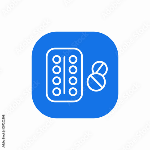 blister pack drugs icon sign vector