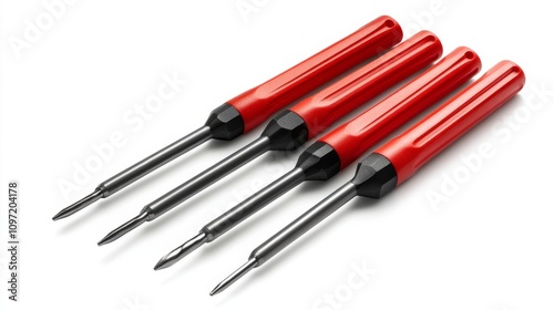 Screwdriver set with red handles, ideal for various tasks