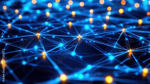 Abstract Network Showing Interconnected Nodes And Lines