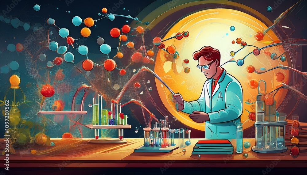 Obraz premium Genetics and Inheritance Patterns 