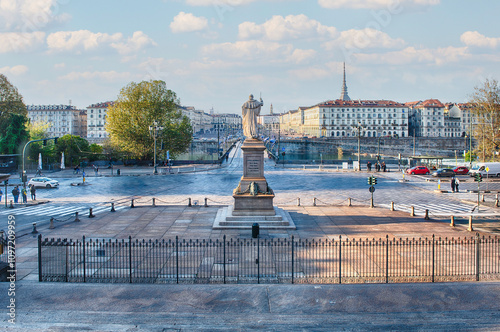 Vittorio Veneto square from Gran Madre di Dio church, Turin photo