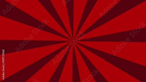 Abstract Red Starburst Pattern with Symmetrical Radiating Lines Background Design