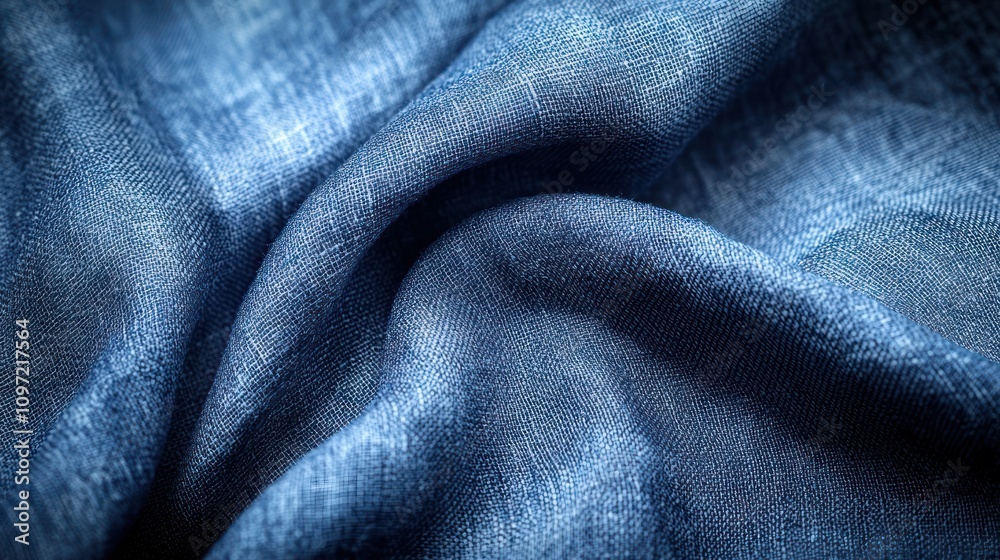 Close-up of textured blue fabric, showcasing its intricate weave and softness. Close-up of textured blue fabric, showcasing its intricate weave and softness.