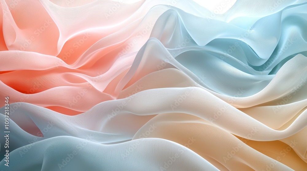 Flowing textiles in soft hues abstract design fabric art studio setting close-up view aesthetic inspiration Flowing textiles in soft hues abstract design fabric art studio setting close-up view aesthetic inspiration