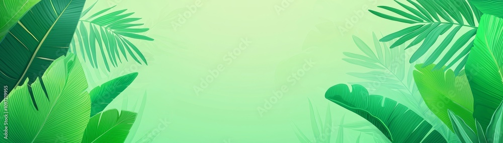 Lush green foliage tropical jungle nature scene vibrant environment close-up view serenity and growth Lush green foliage tropical jungle nature scene vibrant environment close-up view serenity and growth