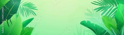 Lush green foliage tropical jungle nature scene vibrant environment close-up view serenity and growth