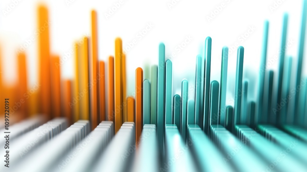 Abstract representation of sound waves in vibrant colors, illustrating audio data visualization. Abstract representation of sound waves in vibrant colors, illustrating audio data visualization.