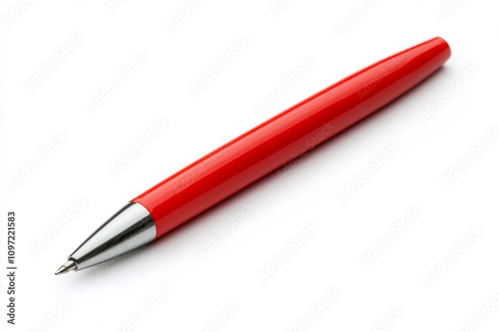Red pen with sleek design, perfect for writing and drawing Red pen with sleek design, perfect for writing and drawing