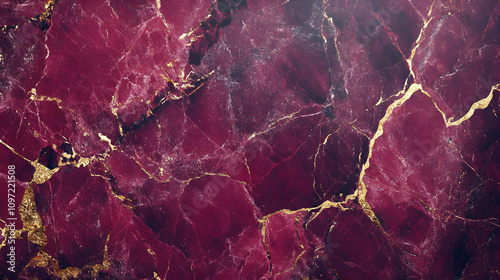 Deep ruby marble with faint metallic gold threads giving a rich and elegant gemstone-inspired background