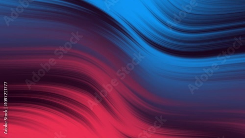 Abstract Red and Blue Waves with Dynamic Flowing Motion and Smooth Texture