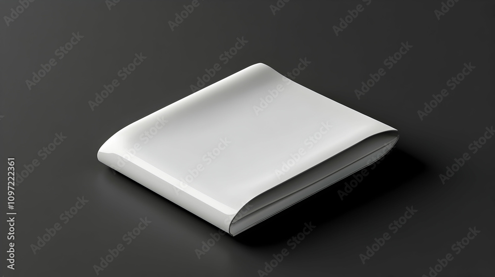 Blank white square package mockup on dark background. Blank white square package mockup on dark background.