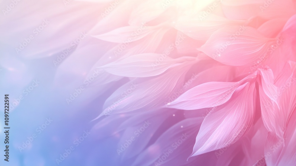 Delicate Pink and Blue Flower Petals Abstract Background