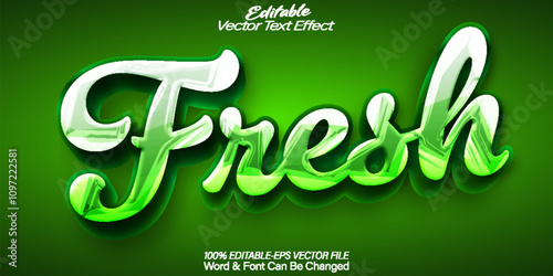 Fresh Vector Text Effect Editable Alphabet Green Clean Mint Soft