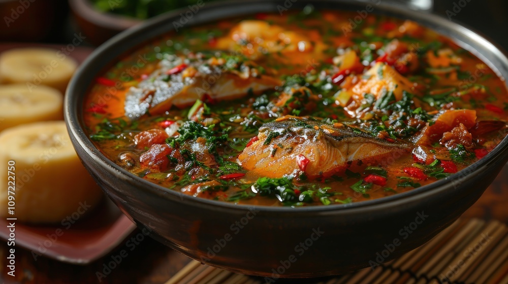 Delicious African Fish Soup with Plantain Delicious African Fish Soup with Plantain