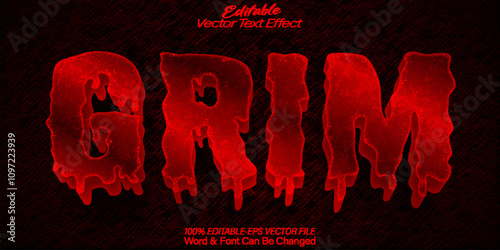 Grim Vector Text Effect Editable Alphabet Red