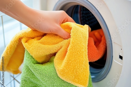 DIY enthusiasts clean the lint filter from dryers or washers photo