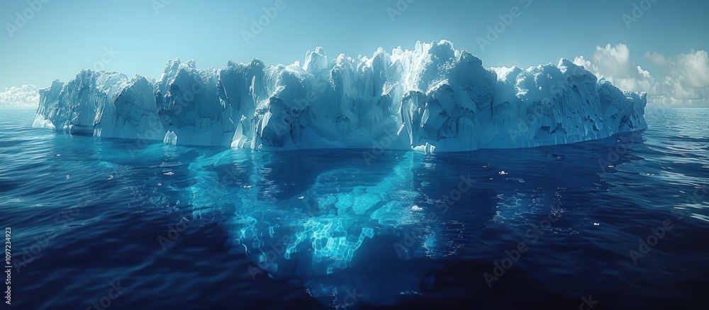 Naklejka premium Majestic Iceberg Floating in the Ocean