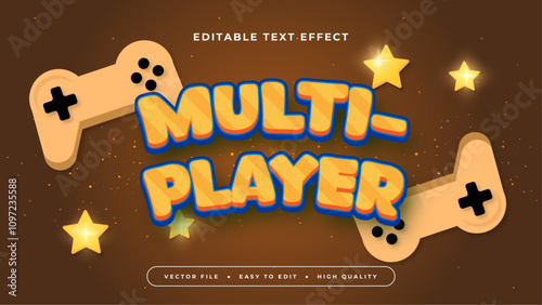 Orange Blue and Brown Multiplayer 3d Editable Text Effect - Font Style