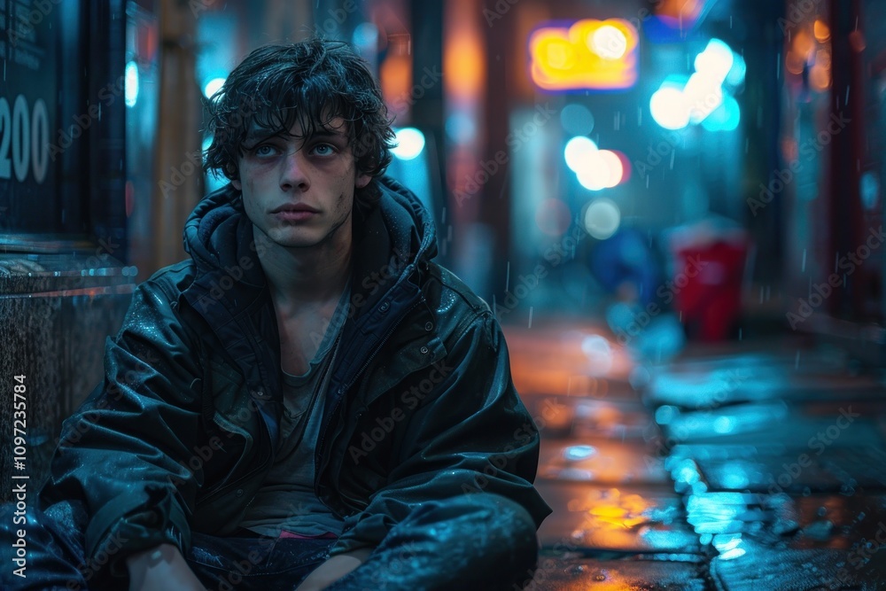 Man Sitting in the Rain Man Sitting in the Rain