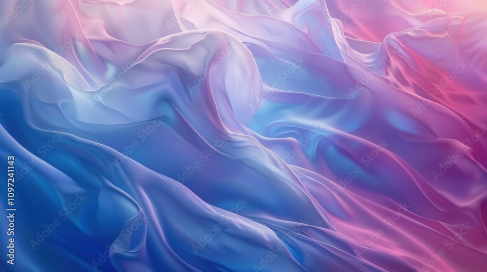 Wavy, silky texture in iridescent pastel shades of purple, blue, and pink, creating a fluid, elegant abstract pattern. Wavy, silky texture in iridescent pastel shades of purple, blue, and pink, creating a fluid, elegant abstract pattern.