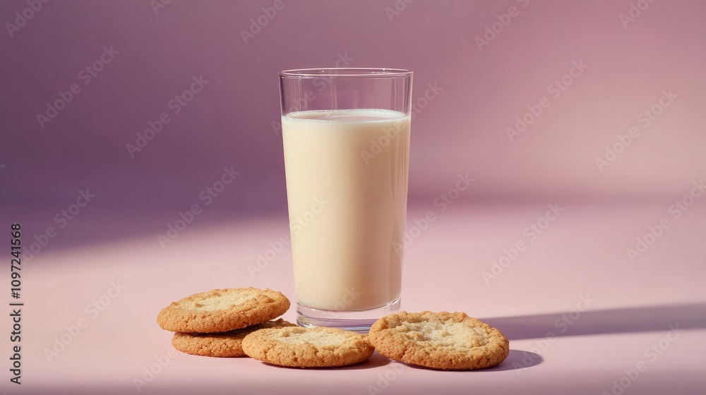 An assortment of handmade cookies and a glass of dairy milk An assortment of handmade cookies and a glass of dairy milk