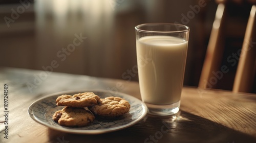An assortment of handmade cookies and a glass of dairy milk