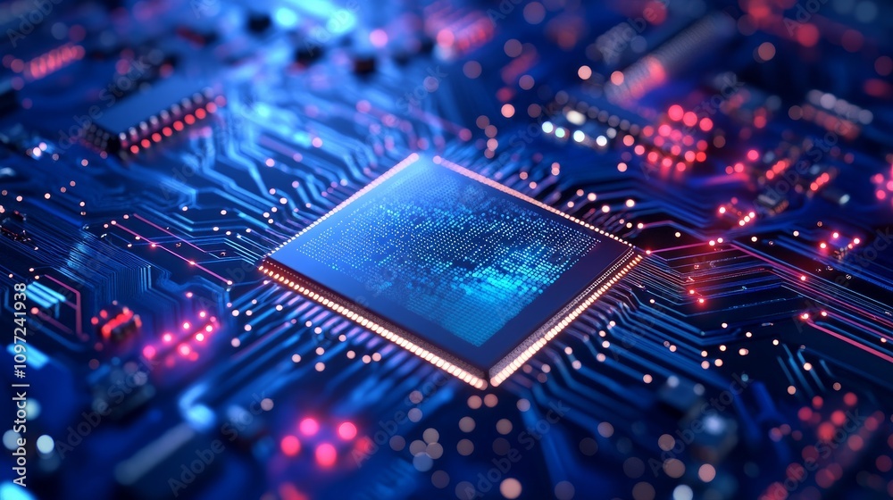 Microchips on a silicon wafer used to build integrated circuits Microchips on a silicon wafer used to build integrated circuits