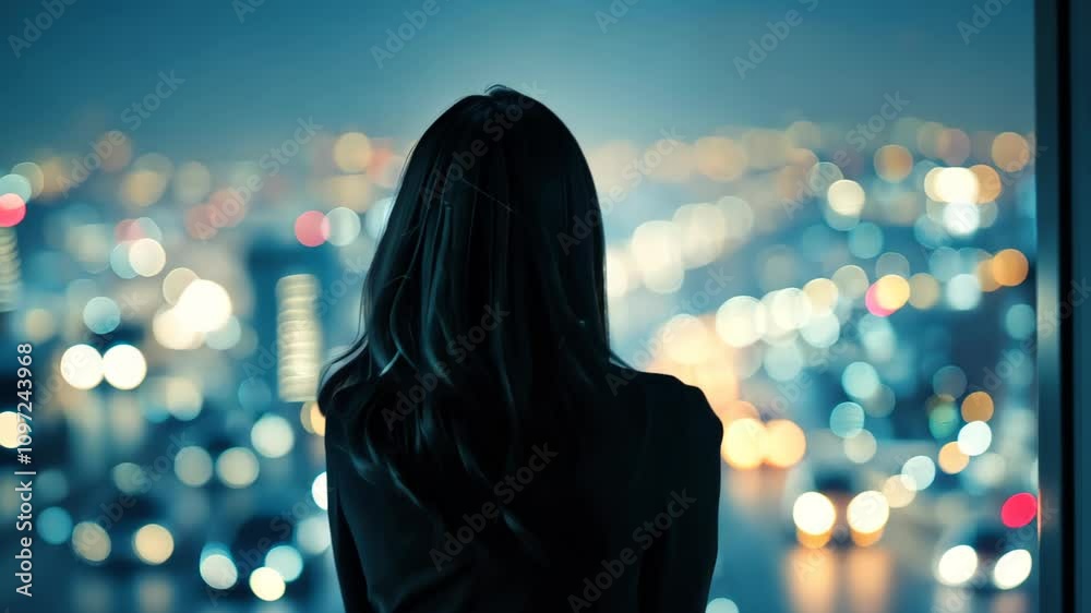 Explore the vibrant nightlife of an Asian city through the eyes of a solo female traveler in this handedited photo reminiscent of Tokyo.