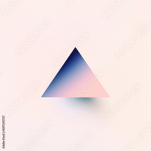 Pastel colored triangle floating on white background