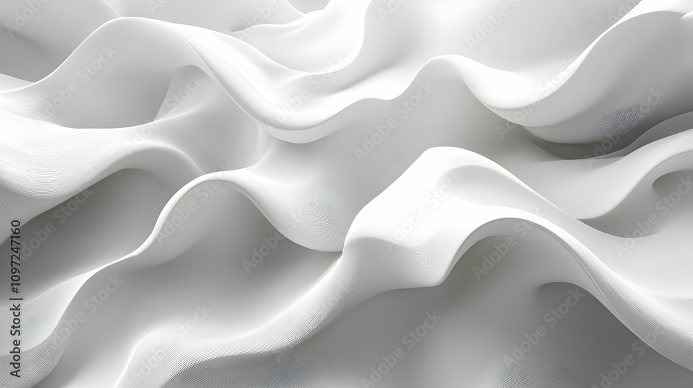 Obraz premium Abstract 3D White Wave Background