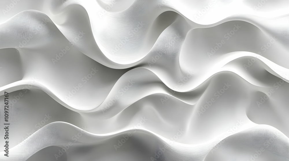 White Abstract 3D Wave Background White Abstract 3D Wave Background