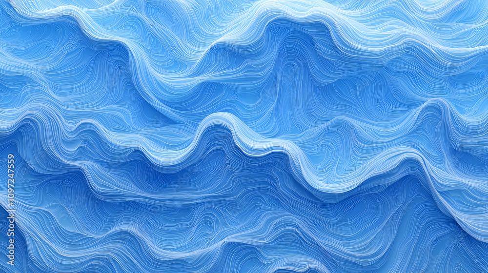 Abstract Blue Wave Background Illustration