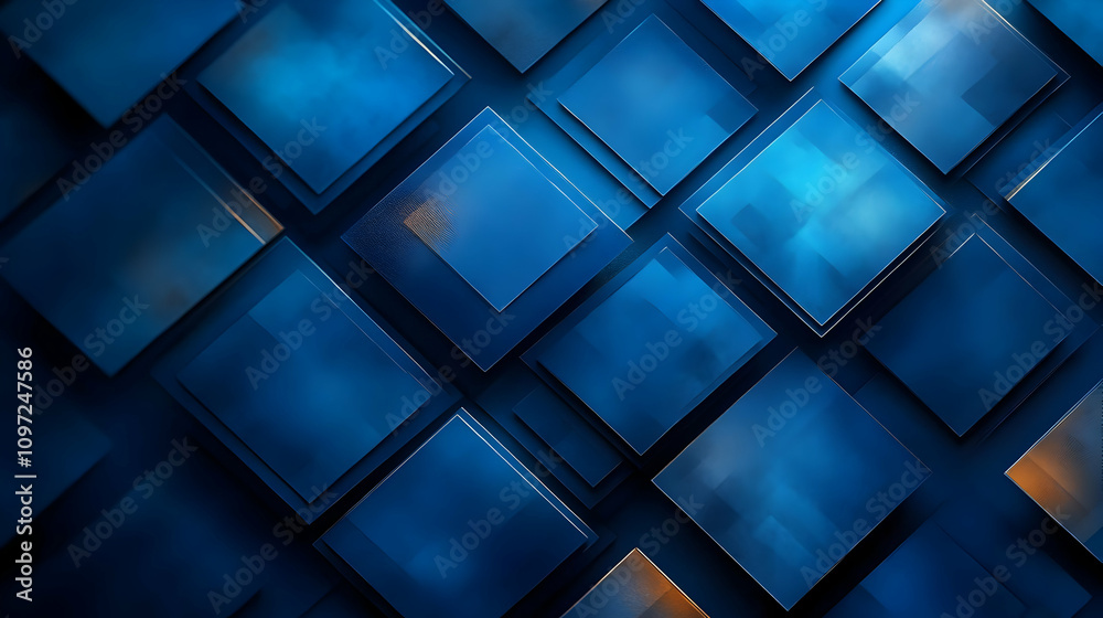 Fototapeta premium Abstract Blue Square Background Illustration