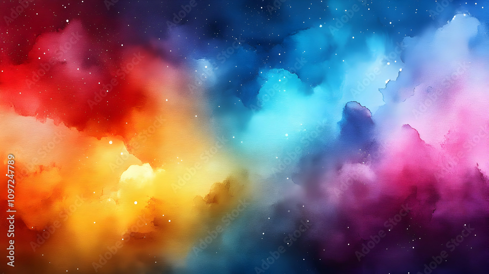 Cosmic Watercolor Nebula Background Cosmic Watercolor Nebula Background