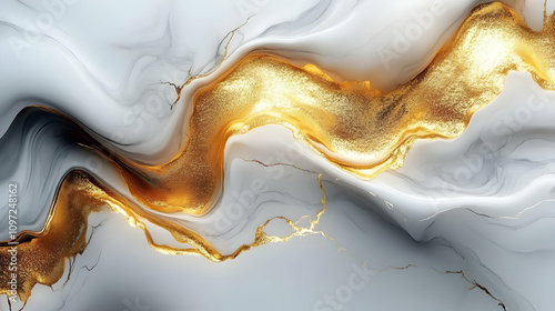 Abstract Gold & Gray Marble Background Illustration