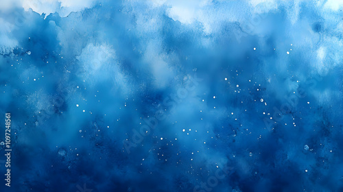 Deep Blue Watercolor Abstract Background