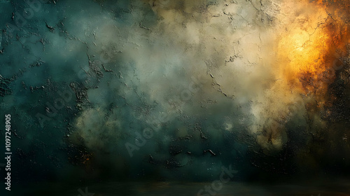 Abstract Texture Background: Dark Teal and Gold