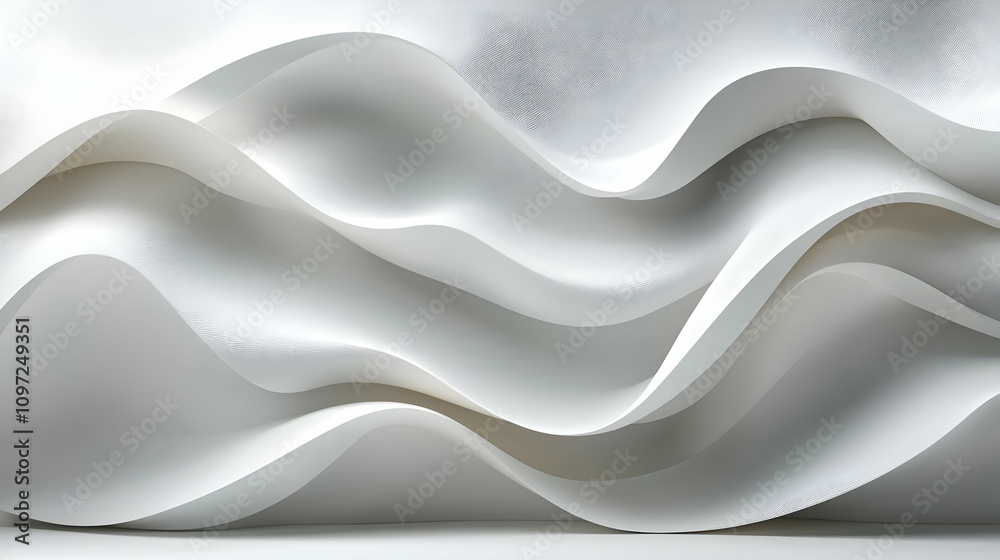 White Abstract 3D Wave Background White Abstract 3D Wave Background