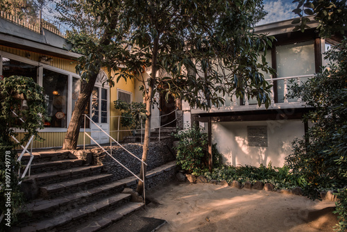 La Chascona, the residential home in Santiago, Chile, of the renowned Chilean poet and Nobel Prize winner Pablo Neruda, today a museum filled with curiosities that he collected throughout his life. photo