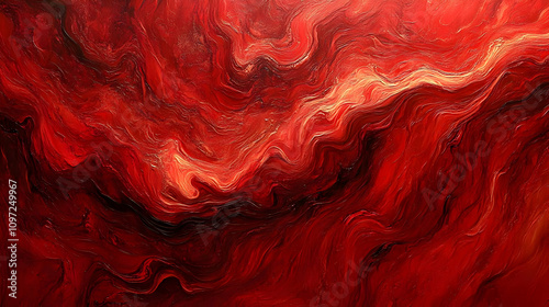 Crimson Abstract Painting, Red Texture Art