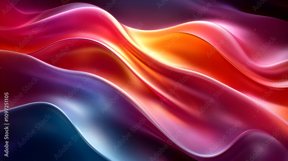Obraz premium Abstract 3D Wave Background, Vibrant Hues